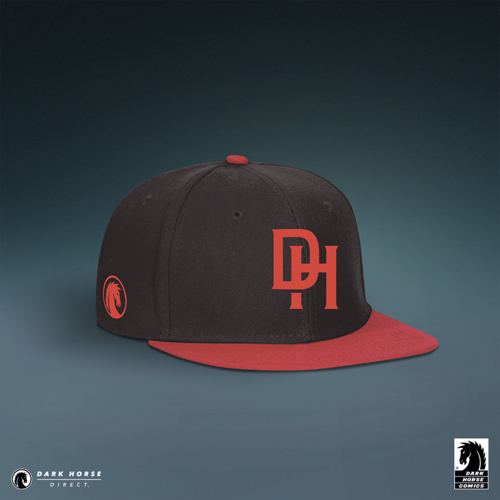 Dark Horse Comics DH Logo Baseball Hat (Red Logo on Black)