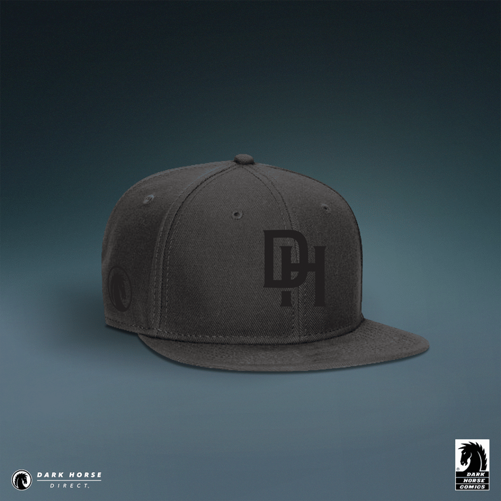 Dark Horse Comics DH Logo Hat Baseball Hat (Black Logo on Black)