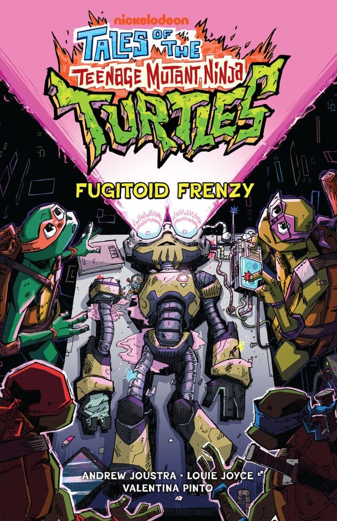 Cover of 'Tales of the Teenage Mutant Ninja Turtles: Fugitoid Frenzy' featuring the turtles and a robot character, illustrated in a colorful and dynamic comic style.