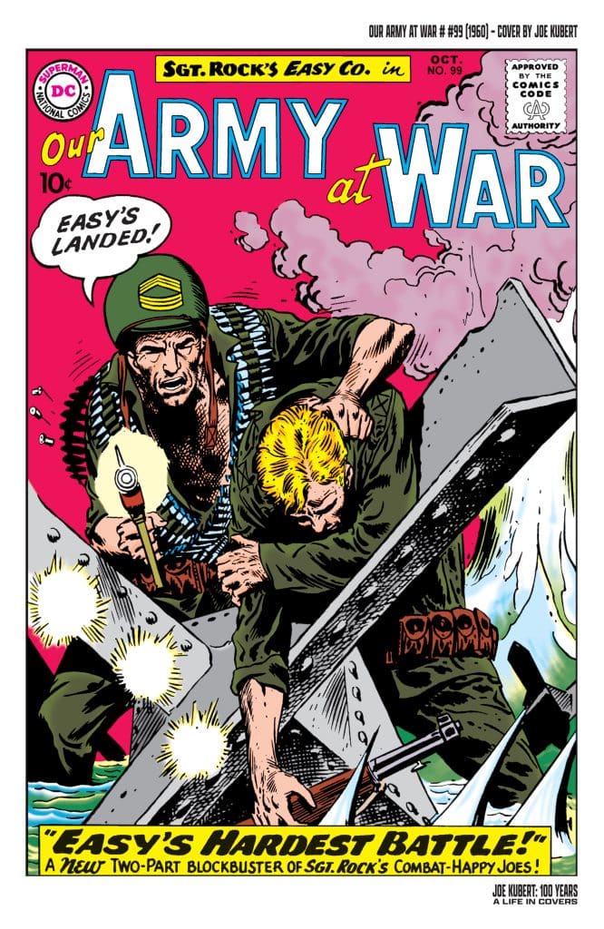 Comic book cover featuring military characters from 'Our Army at War' #99, with the title prominently displayed and artwork showcasing intense action and combat themes.