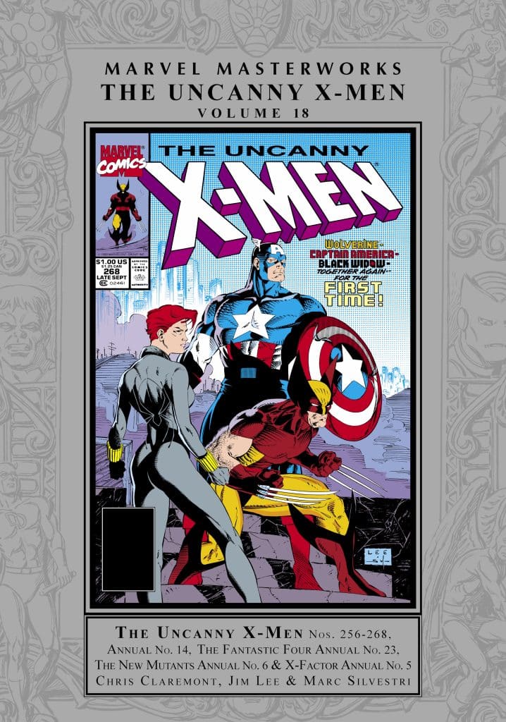 Cover of Marvel Comics' The Uncanny X-Men Volume 18 featuring characters Wolverine, Captain America, and Black Widow in action.