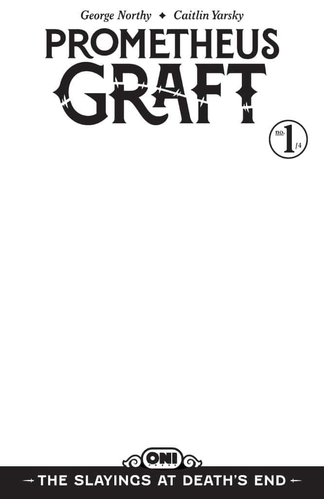 Cover page of the comic 'Prometheus Graft' featuring the title and creators' names.