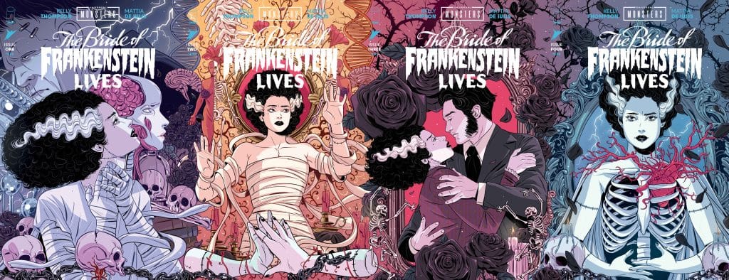 Universal Monsters: The Bride of Frankenstein Lives #1 Luana Vecchio connecting covers