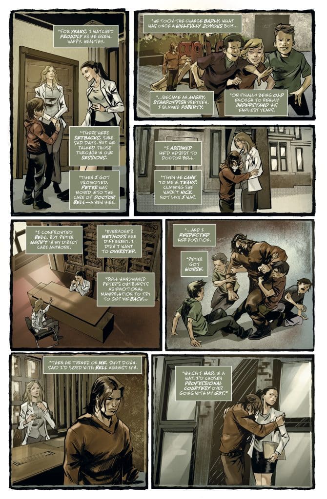 A comic strip depicting a dramatic conversation about a boy's struggles during puberty, showcasing emotional tension between characters and their relationships.