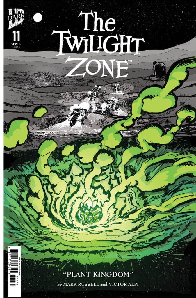 Cover of The Twilight Zone comic issue 11, titled 'Plant Kingdom', featuring a green and black illustration of a mysterious plant emerging from the ground, with characters in the background.