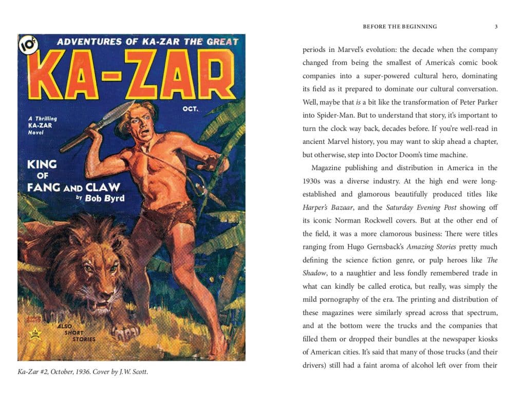 Vintage comic book cover for 'Ka-Zar' featuring a muscular man holding a weapon, standing beside a lion in a jungle setting.